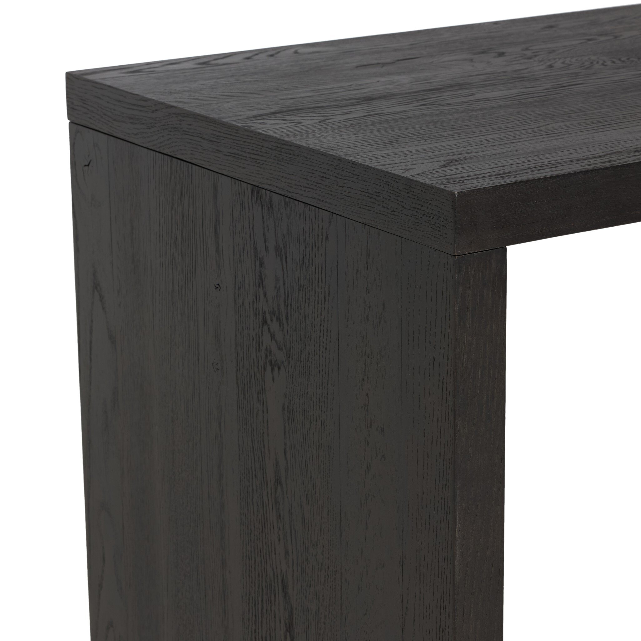 Posada L-Shaped Desk - Worn Black Oak Veneer - Image 5