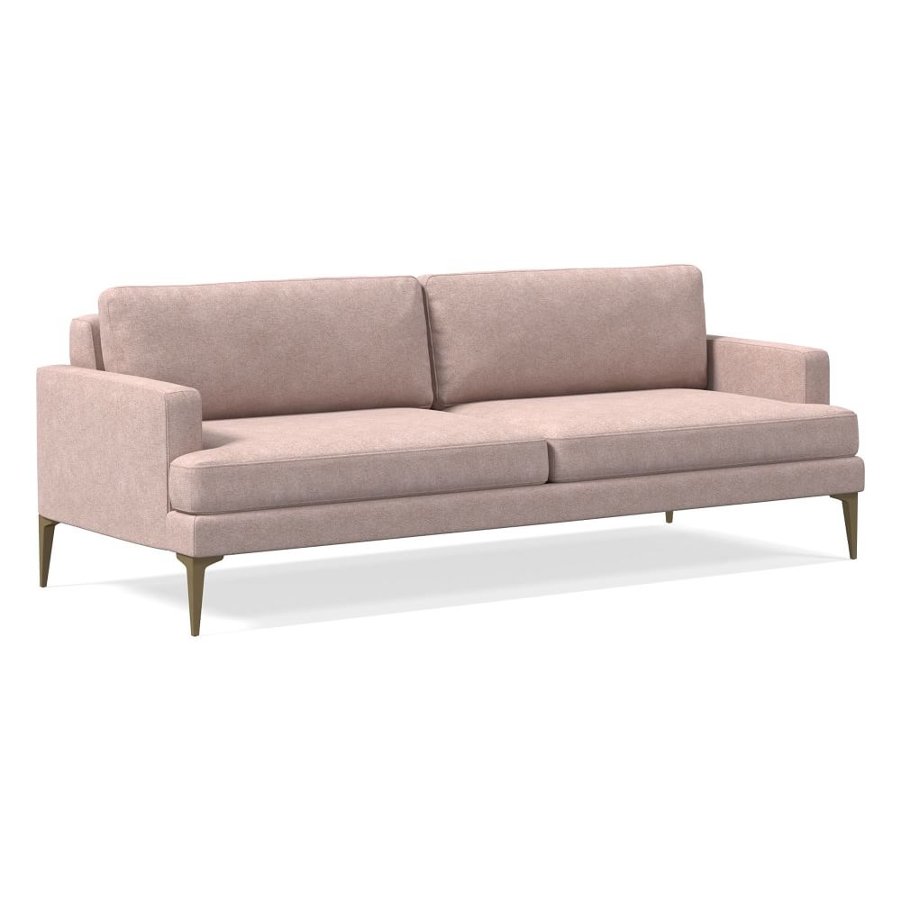 Andes 86" Multi-Seat Sofa, Petite Depth, Distressed Velvet, Mauve, BB - Image 0