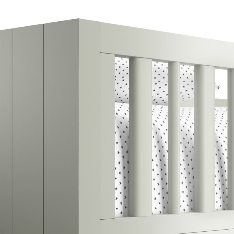 Finn Sage Green Wood Kids Convertible Bunk Bed with Oak Wood Ladder - Image 2