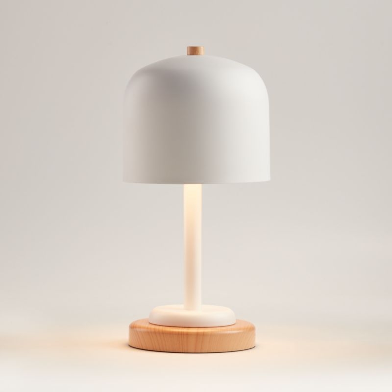Modern White Dome Touch Kids Table Lamp - Image 1