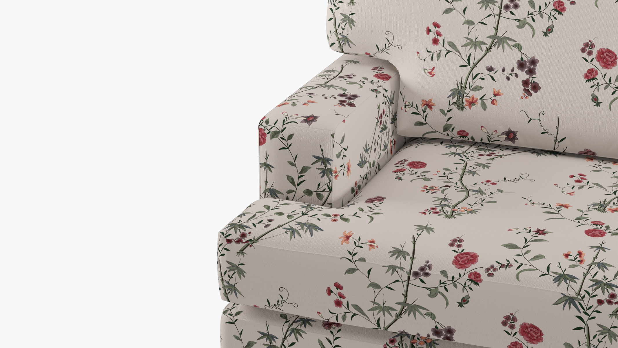 Classic Sofa, Multi Bamboo Garden, Espresso with Antique Brass Caster - Image 5