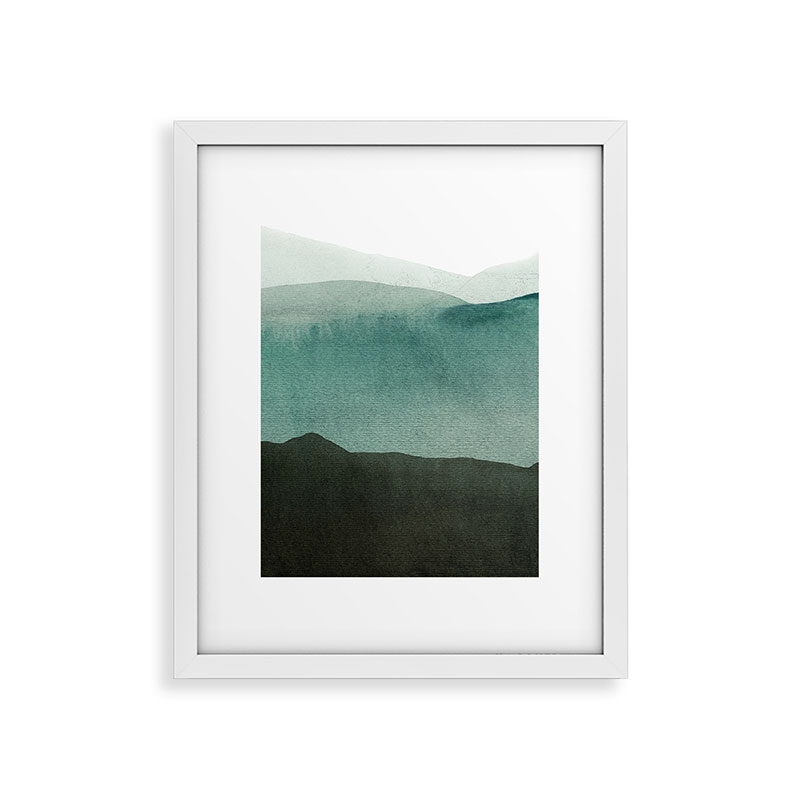 Valleys Deep Mountains High by Iris Lehnhardt - Framed Art Print Modern White 16" x 20" - Image 0