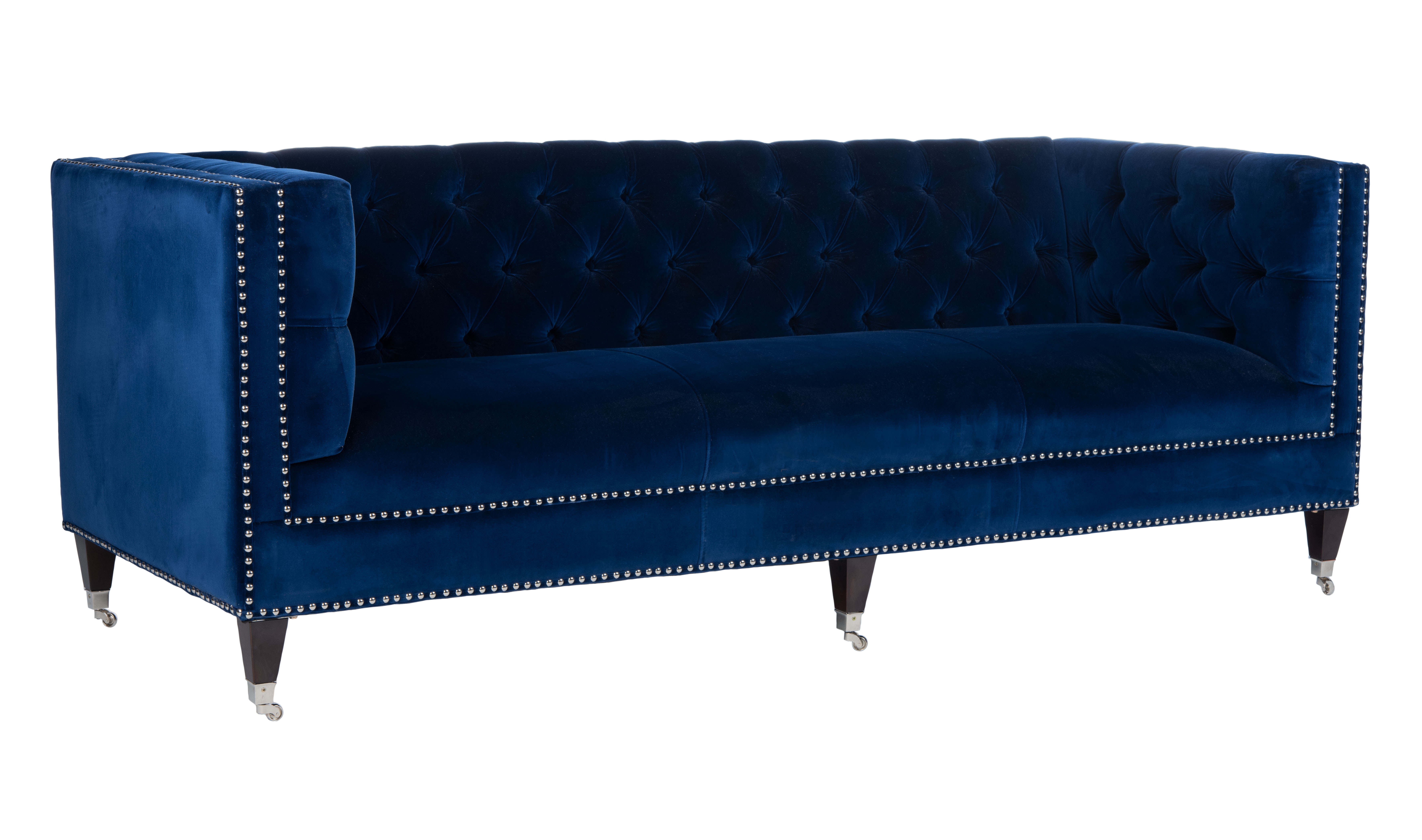 Miller Tufted Velvet Sofa - Navy Blue - Safavieh - Image 2