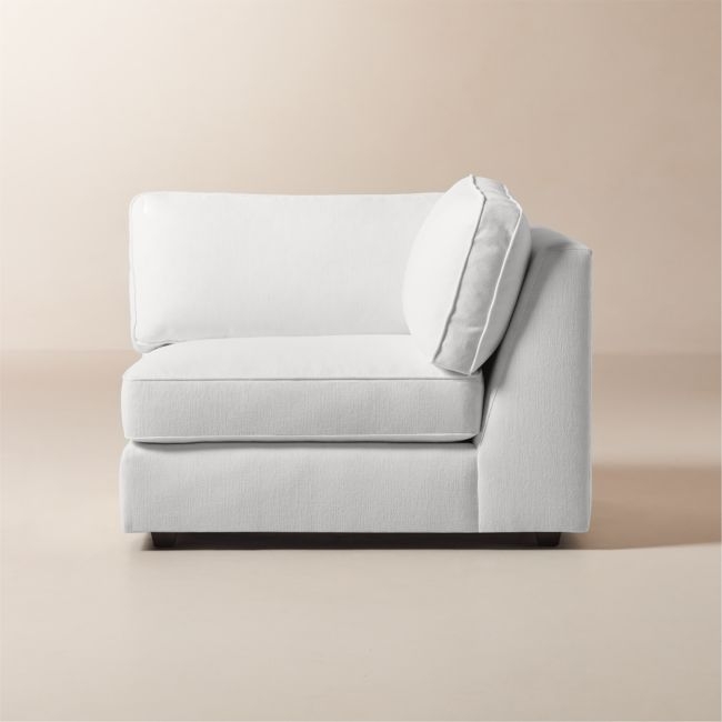Malea White Performance Fabric Corner Chair - Image 0