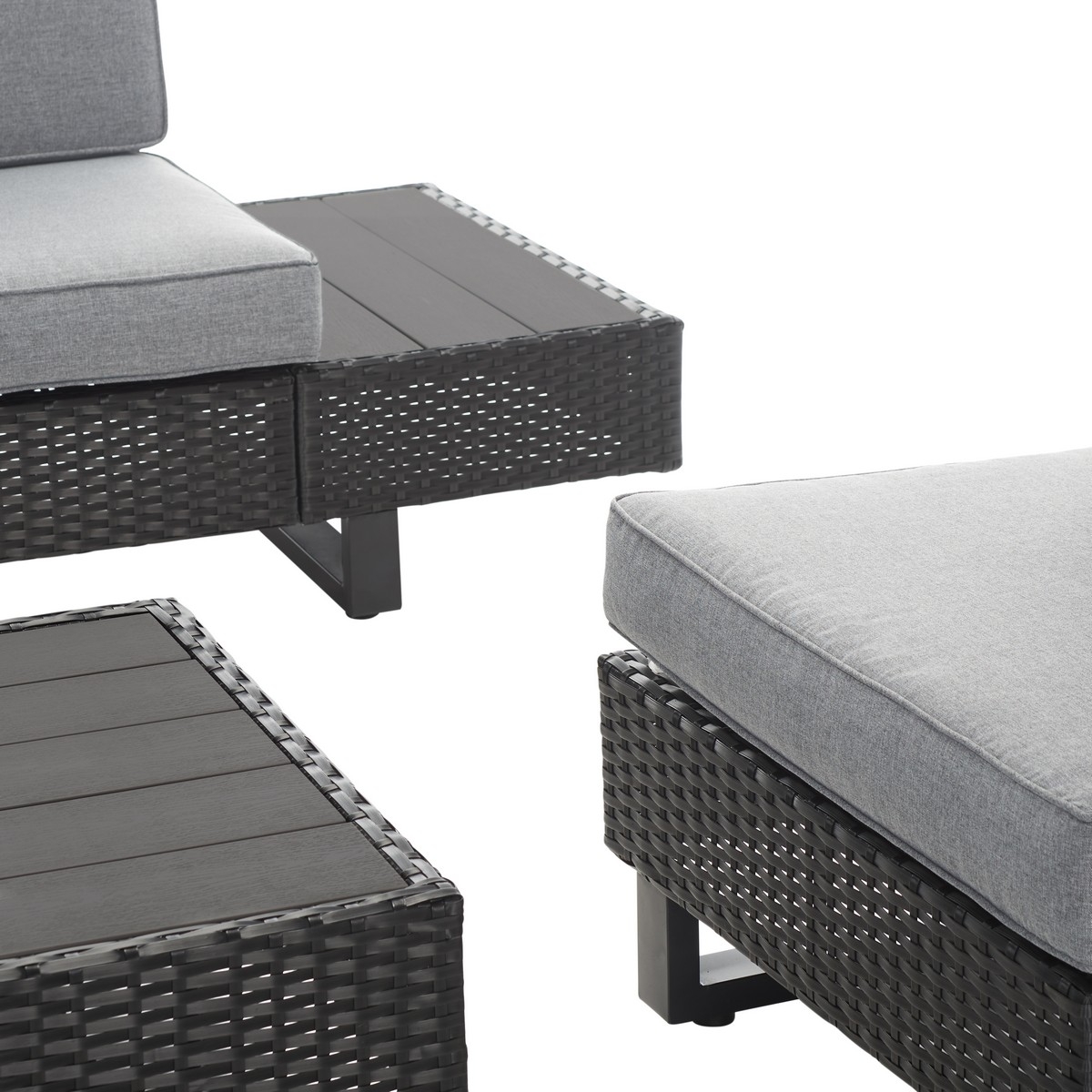 Indoor-Outdoor Dumont 6 Pc Living Set - Grey/Grey - Safavieh - Image 2