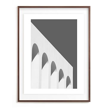 Minted Arches In Black And White, 18X24, Full Bleed Framed Print, Black Wood Frame - Image 1