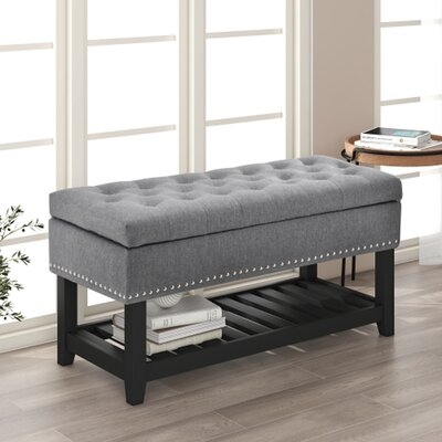 Storage Ottoman Bench, Entryway Bench With Rubber Wood Legs - Image 0