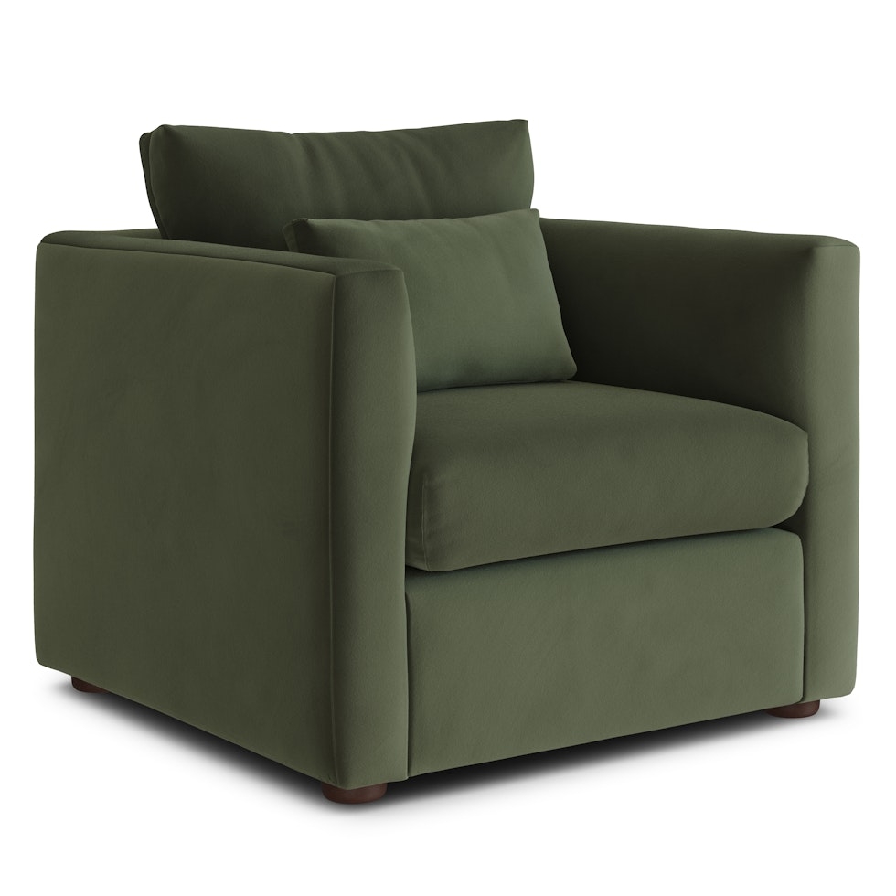 Marina 38" Velvet Lounge Chair - Hale Fir Green - Image 0