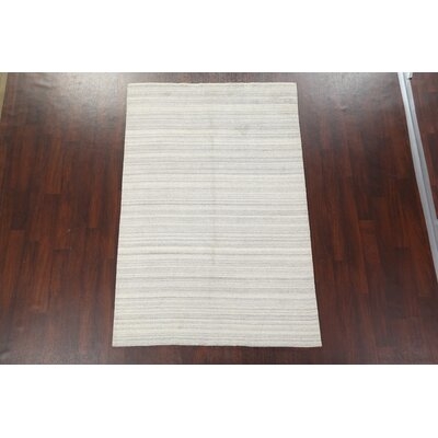 Stripe Gabbeh Oriental Area Rug Hand-Knotted 5X8 - Image 0
