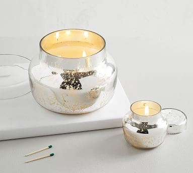 Mercury Glass Scented Candle - Neroli Jasmine, Silver, Small - Image 0