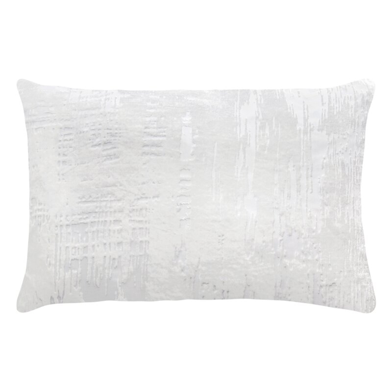 Kevin O'Brien Studio Brushstroke Down Abstract Lumbar Pillow Color: Ivory, Size: 14" x 20" - Image 0