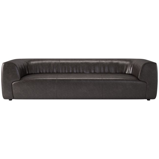 Rodez 105" Leather Sofa Bello Black - Image 0