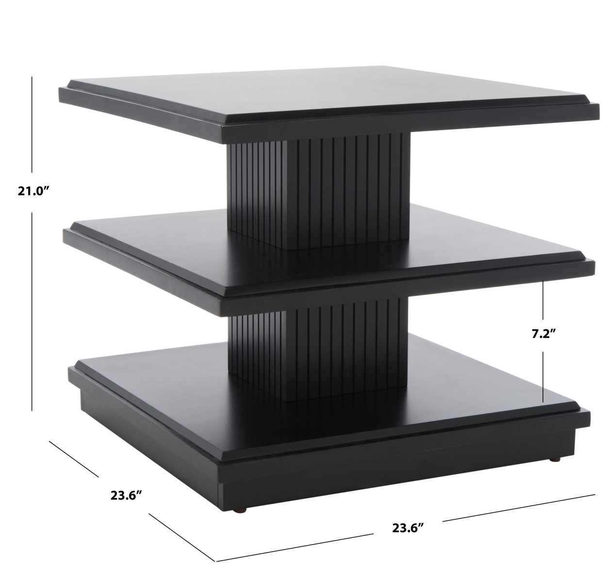 Suette 2 Shelf Accent Table - Black - Safavieh - Image 7