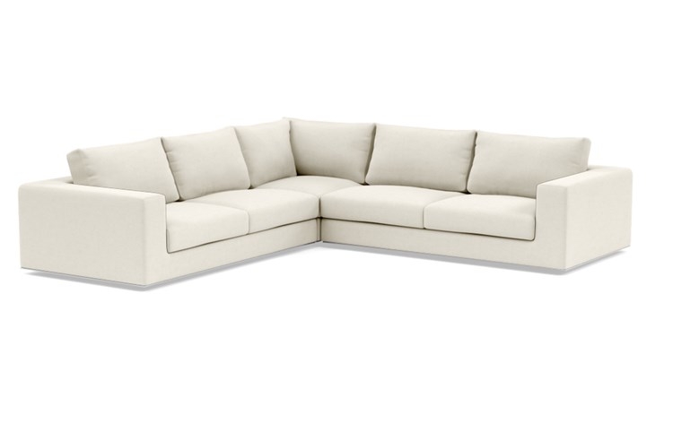 Walters Corner Sectional with White Chalk Fabric and down alternative cushions - Image 1