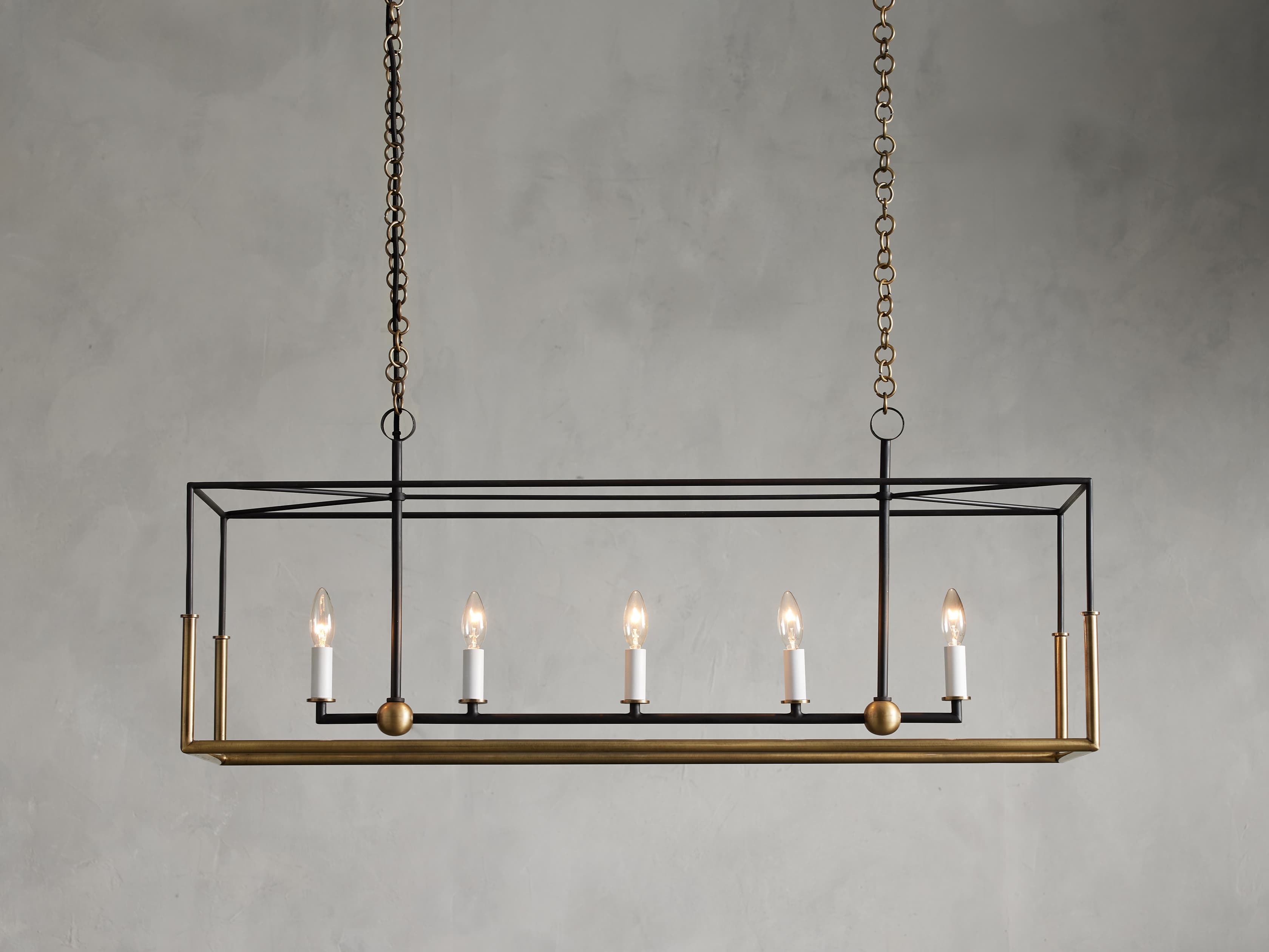 Holt Linear Chandelier in Metal 43" Black - Image 0