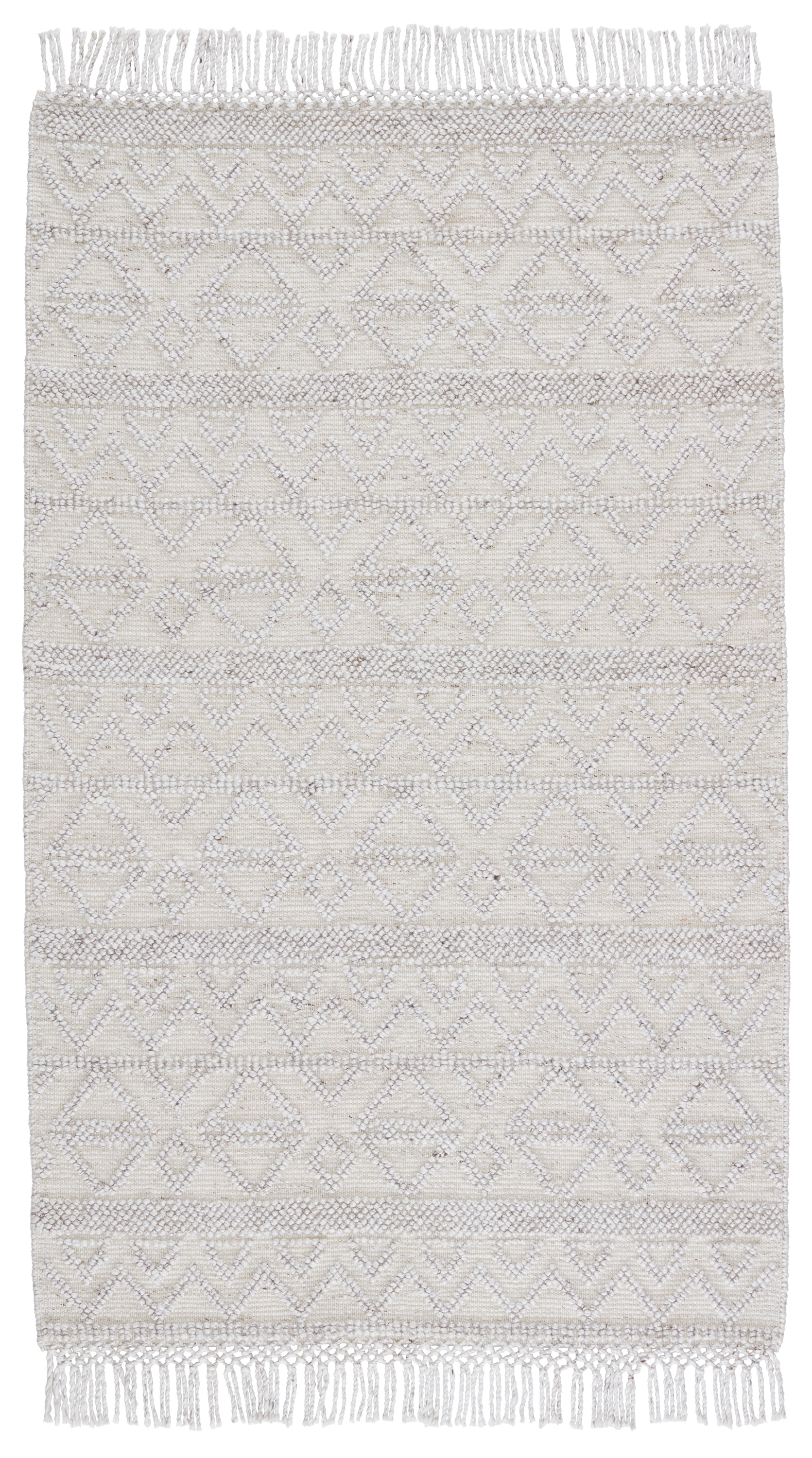 Frise Indoor/ Outdoor Geometric Ivory/ Light Gray Area Rug (9'X12') - Image 0