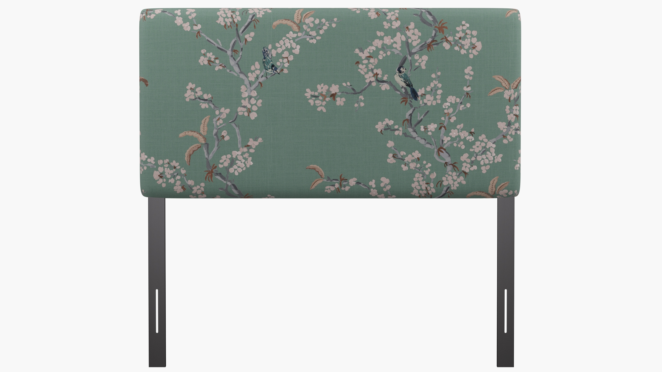 Square Back Headboard, Mint Cherry Blossom, Full - Image 1