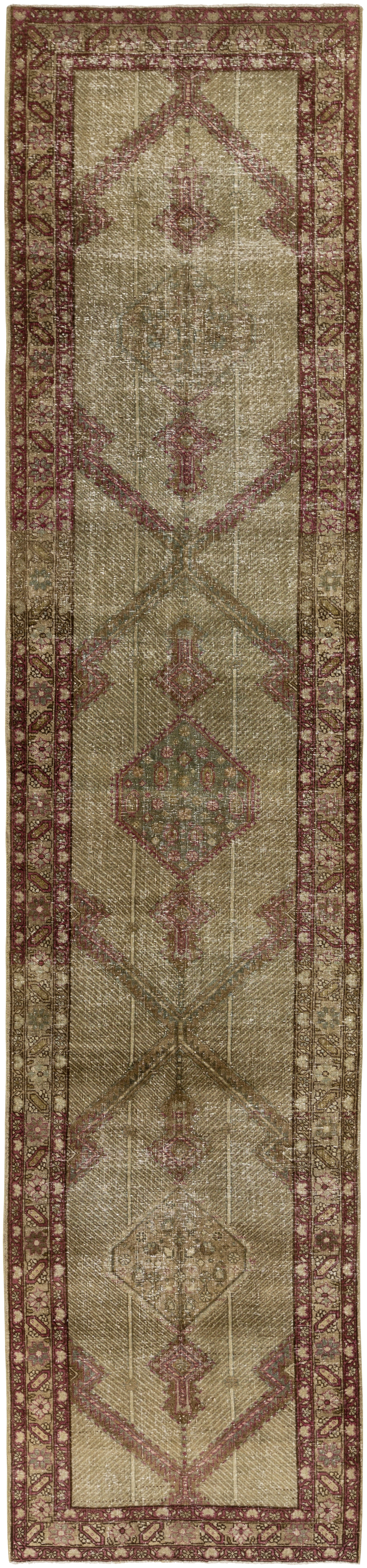 Antique One of a Kind  Indoor 2'11" x 12'7" Handmade Rug - Image 0