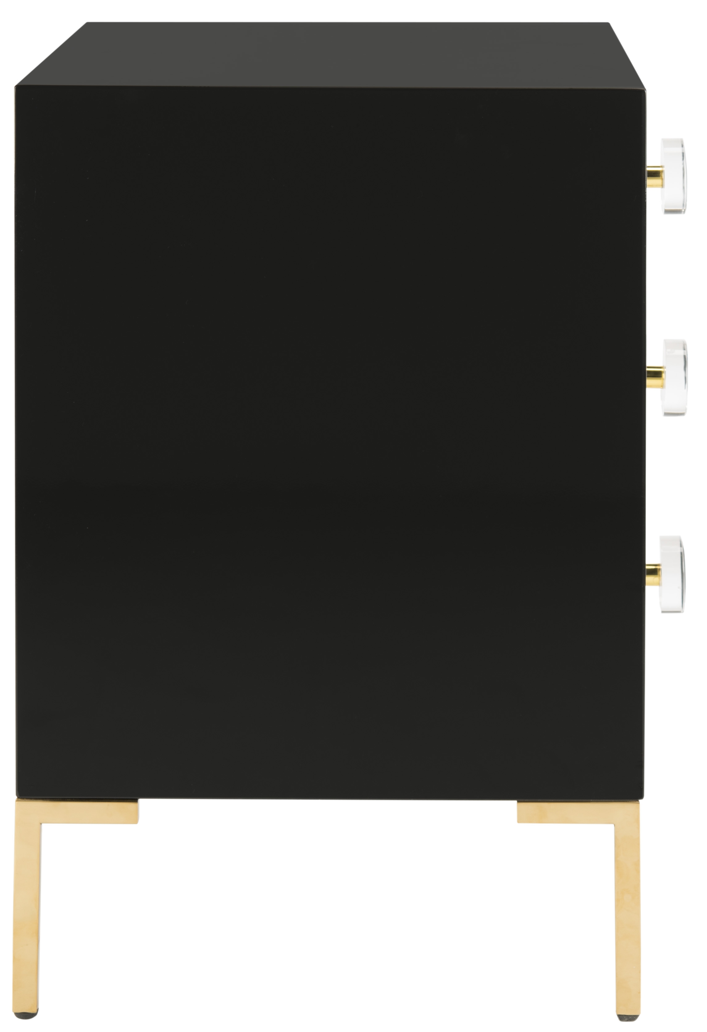 Lucian 3-Drawer Side Table - Black/Brass - Safavieh - Image 2