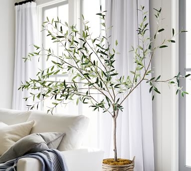 Faux Potted Olive Tree, 7', Green - Image 3