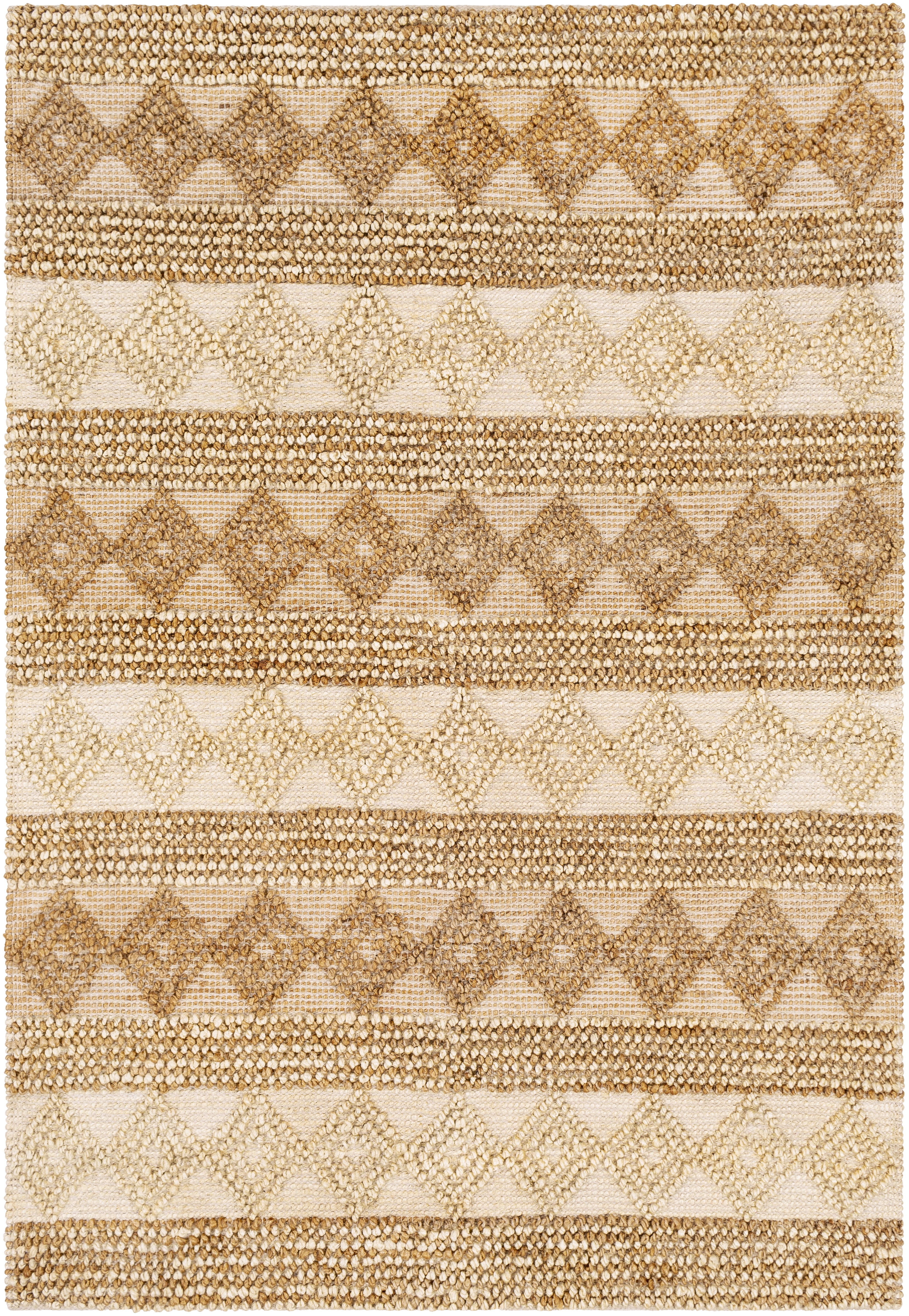 Farmhouse Naturals Beige Indoor 2' x 3' Handmade Rug - Image 0
