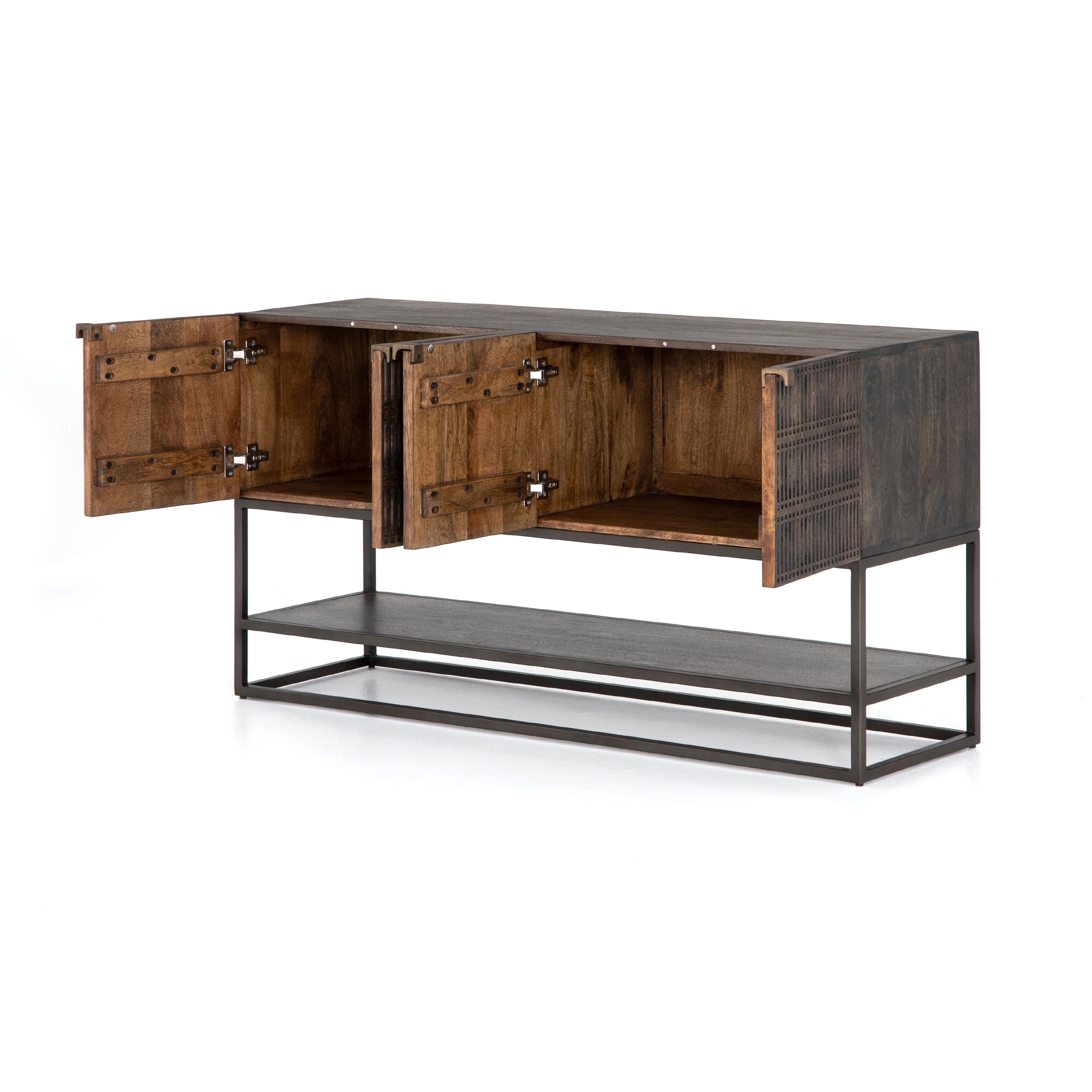 Kelby Small Media Console-Vintage Brown - Image 4