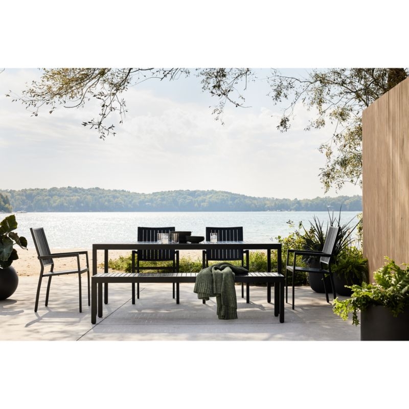Alfresco 78" Black Rectangular Outdoor Dining Table - Image 1