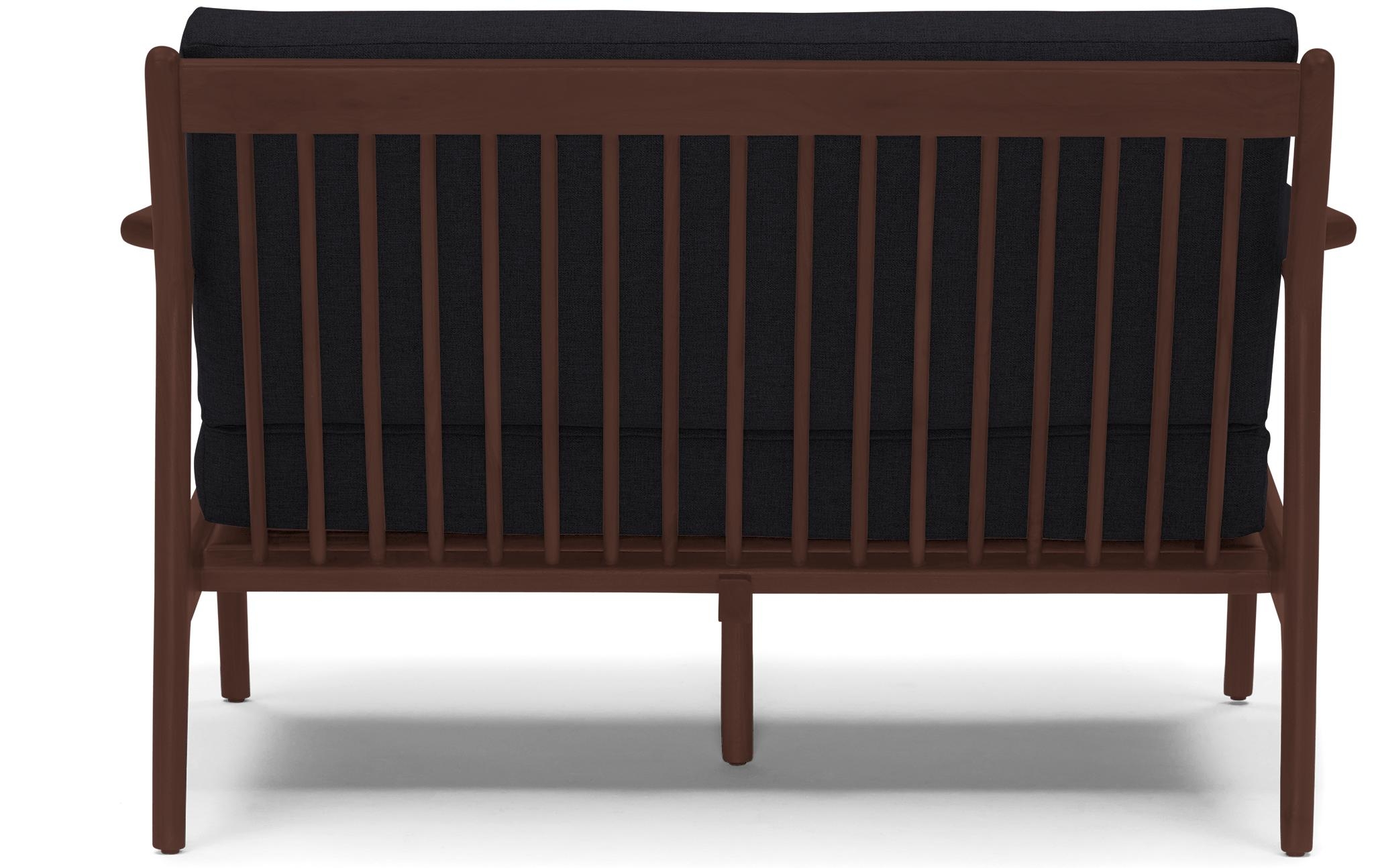 Black Collins Mid Century Modern Loveseat - Royale Gunmetal - Walnut - Image 4