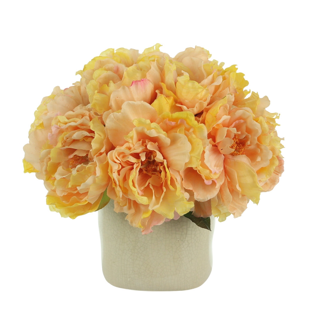 Creative Displays, Inc. Peach Peonies Centerpiece in Pot - Image 0