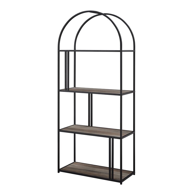 Helfer Steel Geometric Bookcase, Gray Wash - Image 3