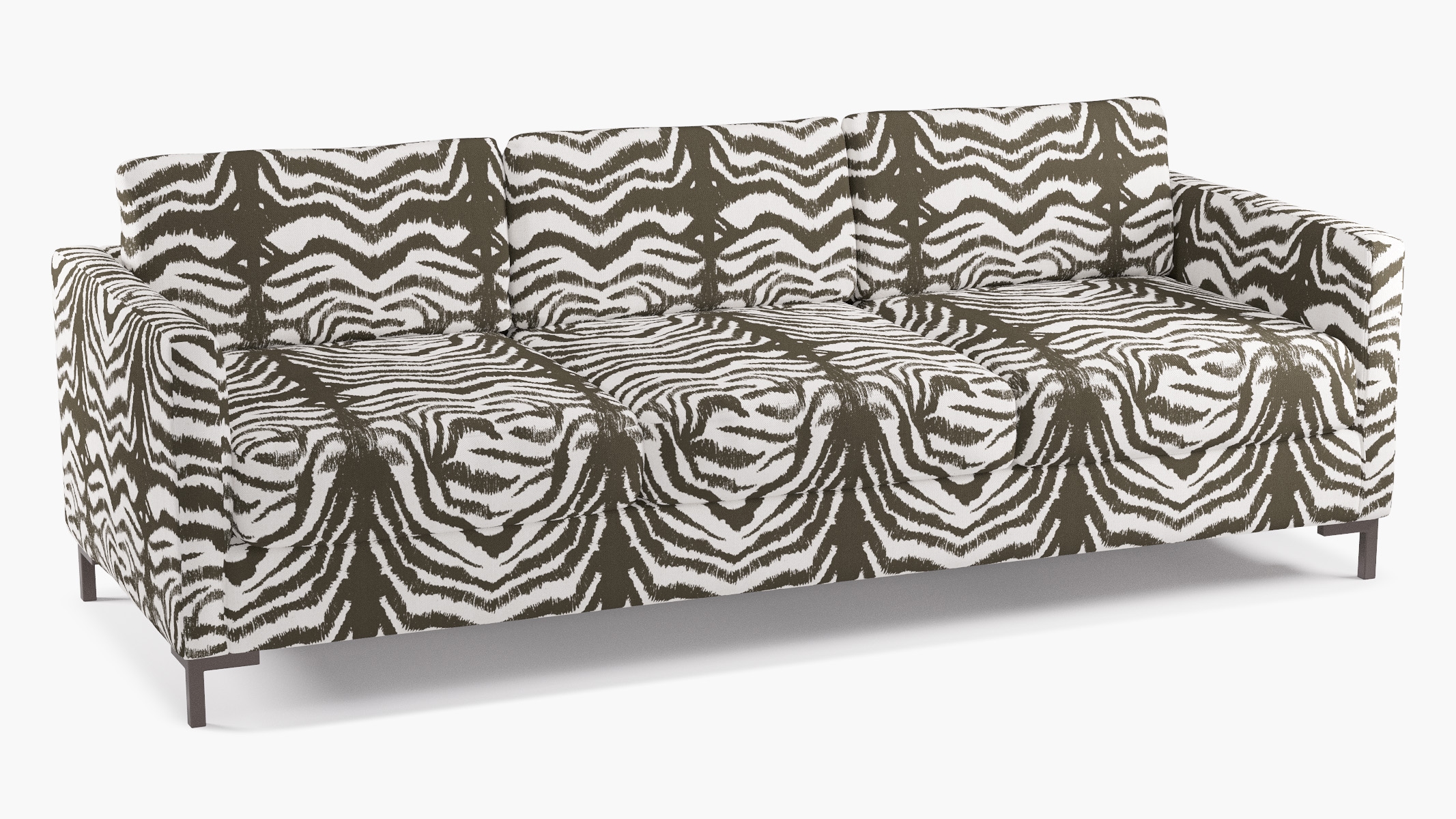 Modern Sofa, Zebra, Bronze L Leg - Image 1