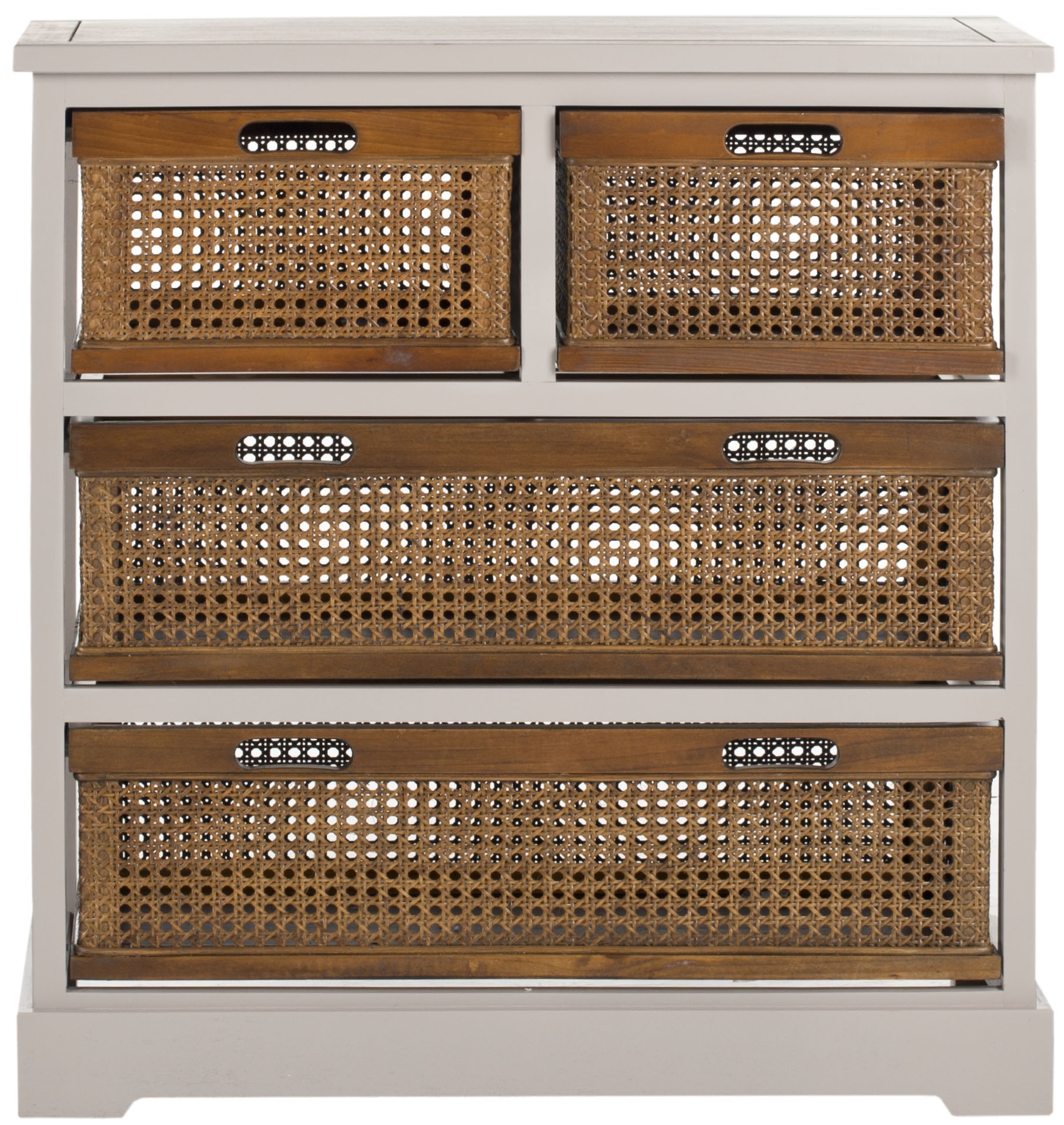 Jackson 4 Drawer Storage Unit - Quartz Grey/Cane - Arlo Home - Image 0