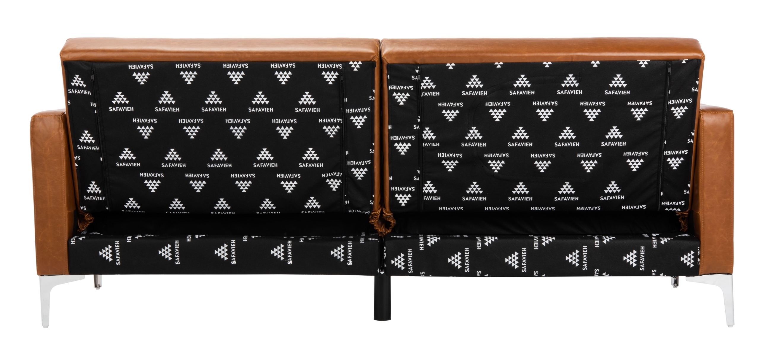 Chelsea Foldable Futon Bed - Cognac / Chrome - Safavieh - Image 6