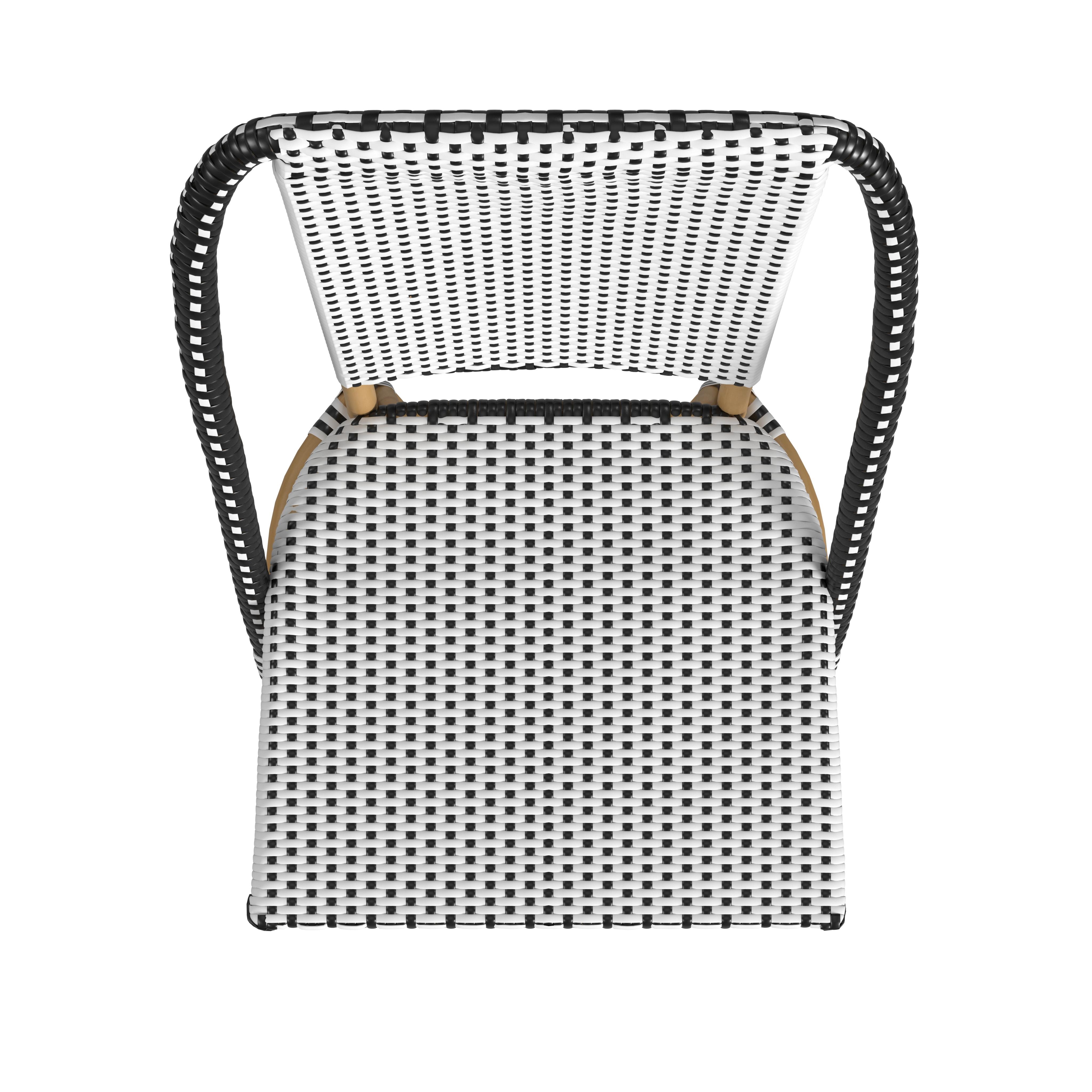 Tobias Black and White Outdoor Chair - Image 3