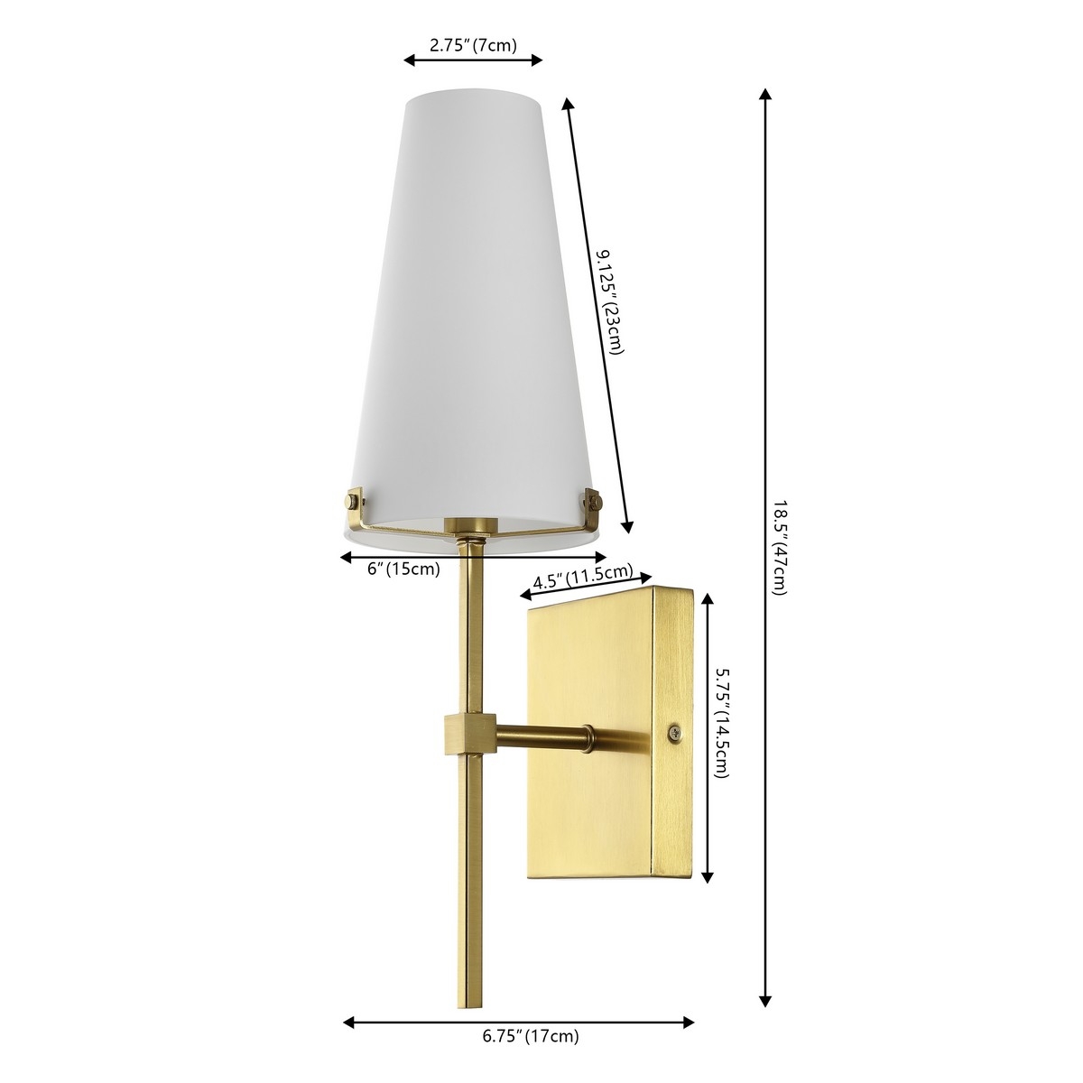 Nanda 6.75" Wall Sconce - Brass - Safavieh - Image 5