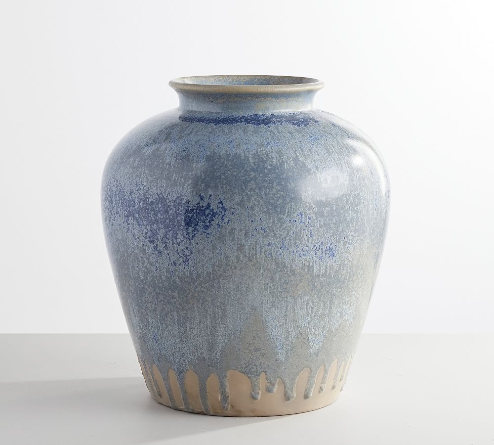 Seehorn Ceramic Vase, Jar, 14.5"H, Blue - Image 0