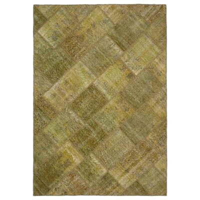 One-of-a-Kind Hand-Knotted 1960s Green 5'4" x 7'9" Area Rug - Image 0