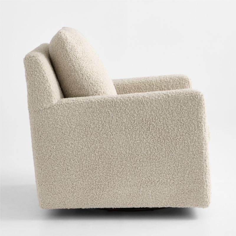 Murray Beige Sherpa Nursery Swivel Glider Chair - Image 4