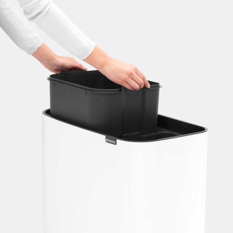 Brabantia Bo Touch Top Trash Can, Dual Compartment, White, 3 + 6 Gallon - Image 7