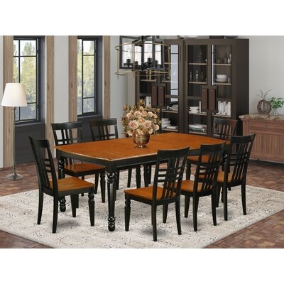 Feasterville 9 - Piece Butterfly Leaf Rubberwood Solid Wood Dining Set - Image 0