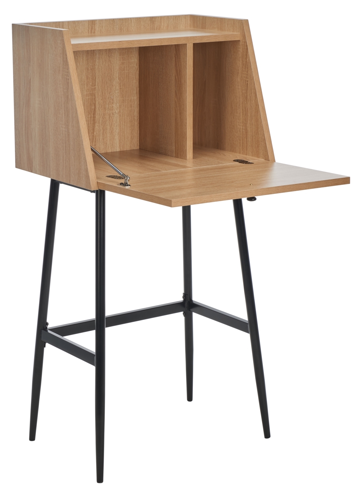 Xander Modern Secretary Desk - Natural / Black - Safavieh - Image 3