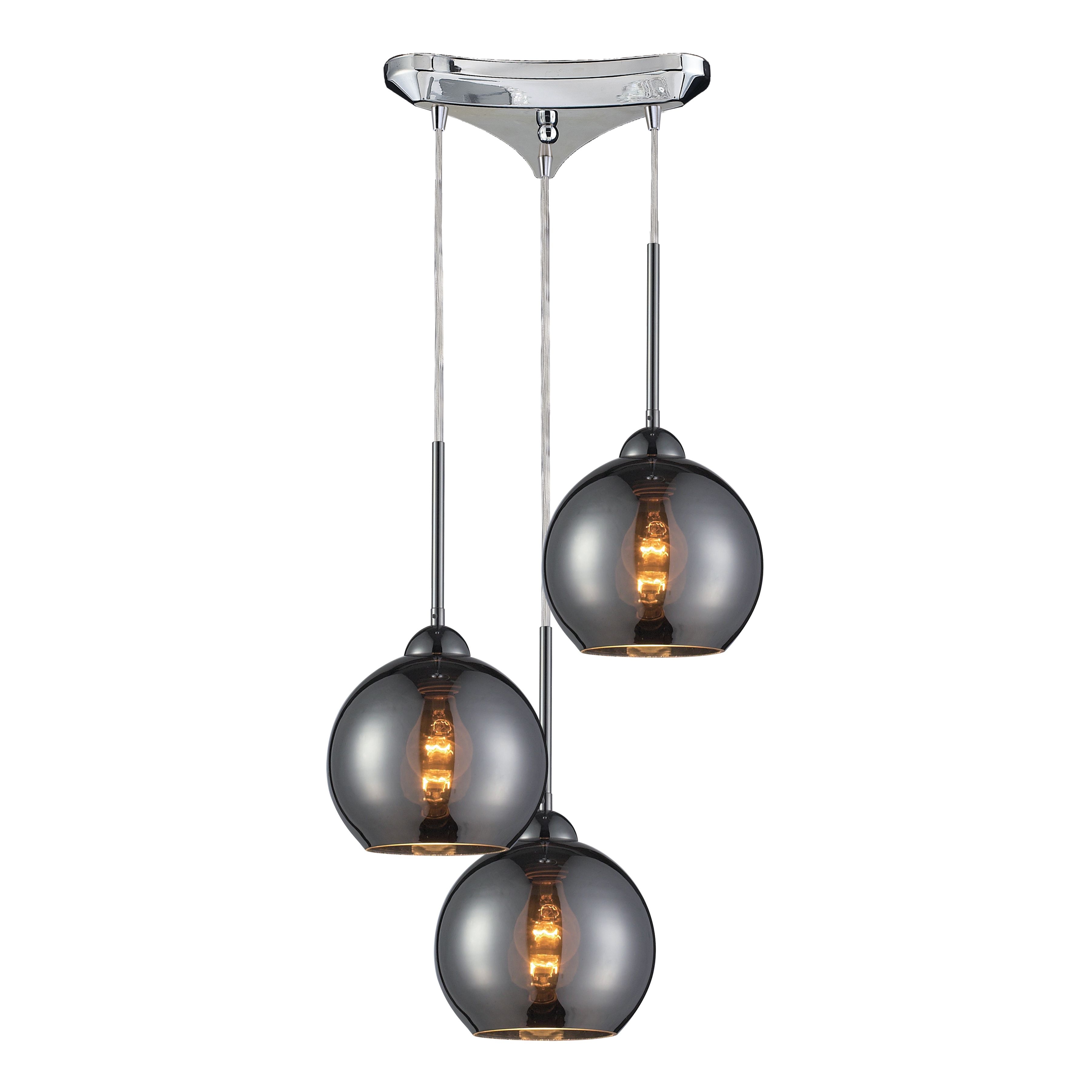 Cassandra 10'' Wide 3-Light Pendant - Polished Chrome - Image 0