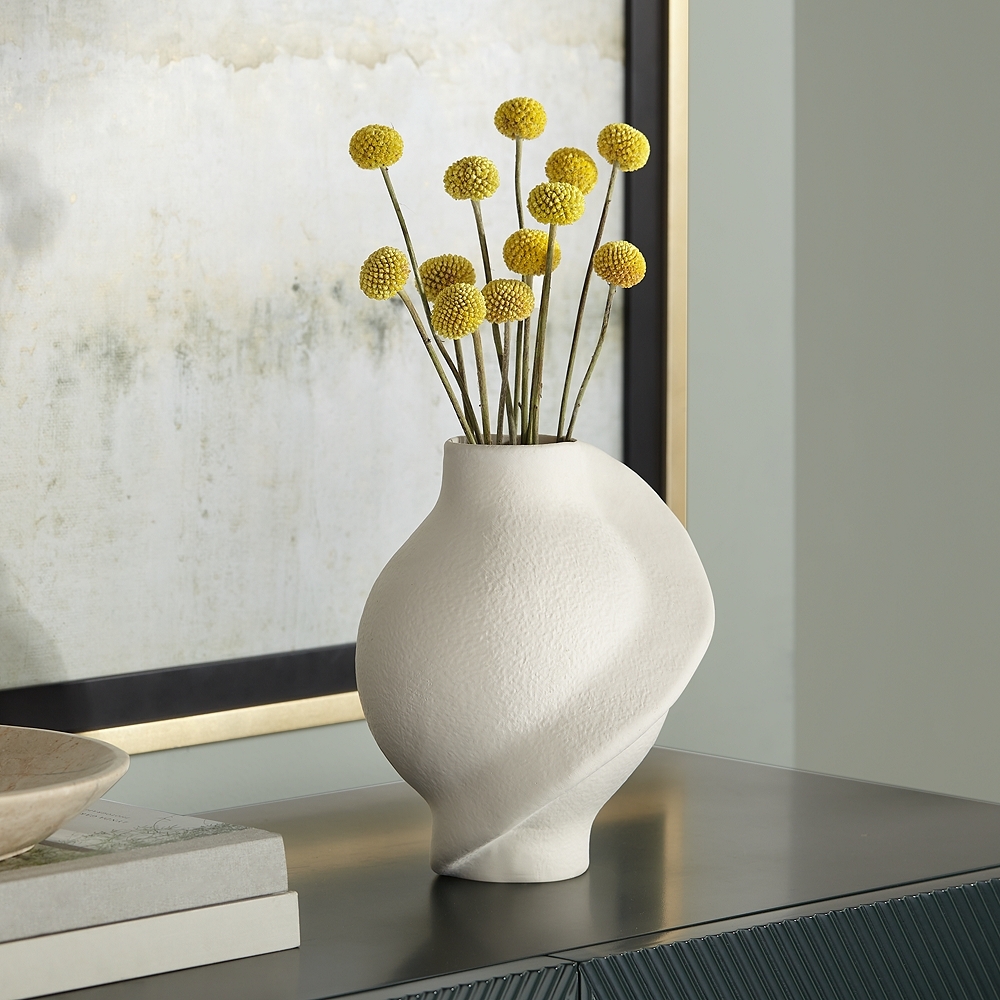 Lalonde 8 3/4" High Matte Creamy Twist Decorative Vase - Image 0