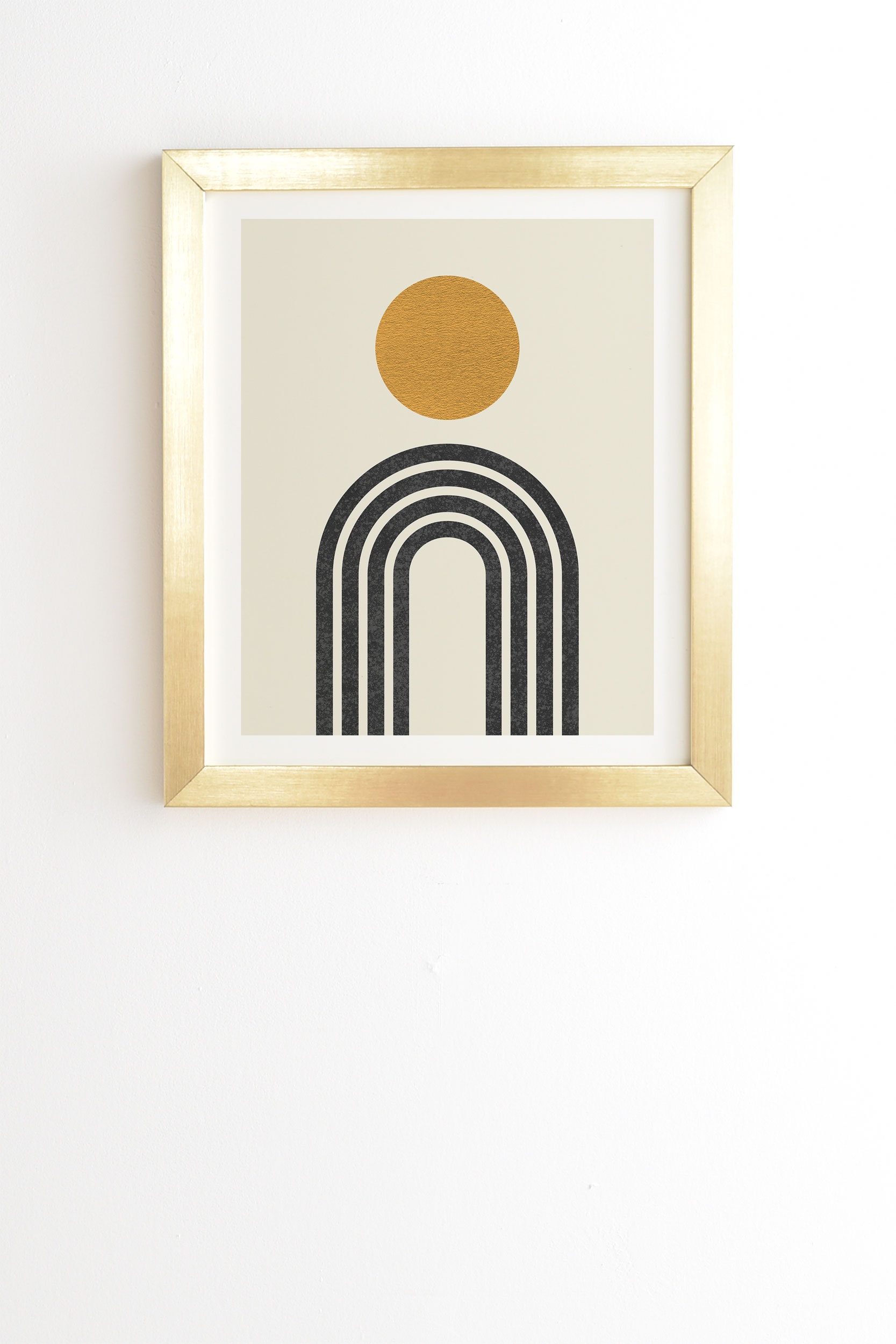 Mid Century Modern Gold Sun by MoonlightPrint - Framed Wall Art Basic Gold 11" x 13" - Image 0