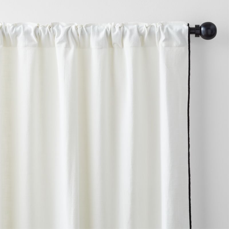 Crisp White Merrow Stitch Organic Cotton Window Curtain Panel 52"x84" - Image 4