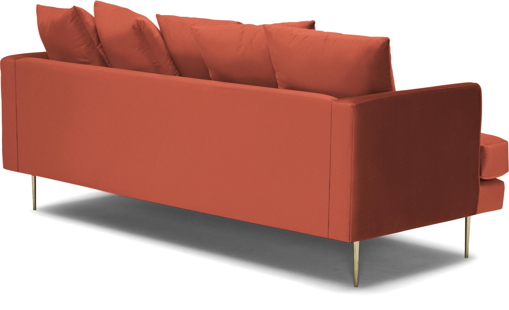 Orange Aime Mid Century Modern Sofa - Key Largo Coral - Image 3