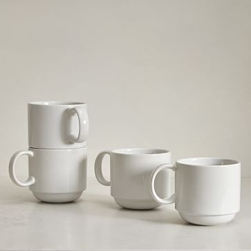 Utility Dinnerware Mug White, Set of 4 - Image 2