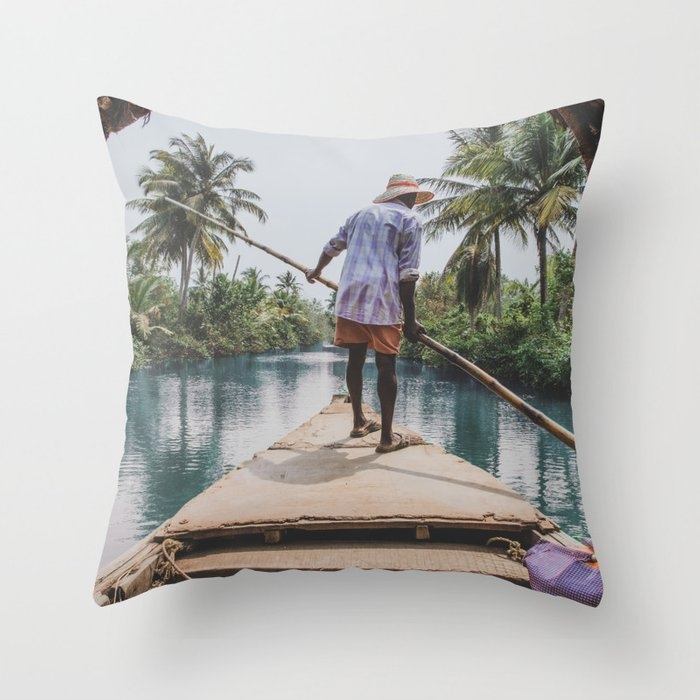 Rivers Of India Throw Pillow by Luke Gram - Cover (16" x 16") With Pillow Insert - Outdoor Pillow - Image 0