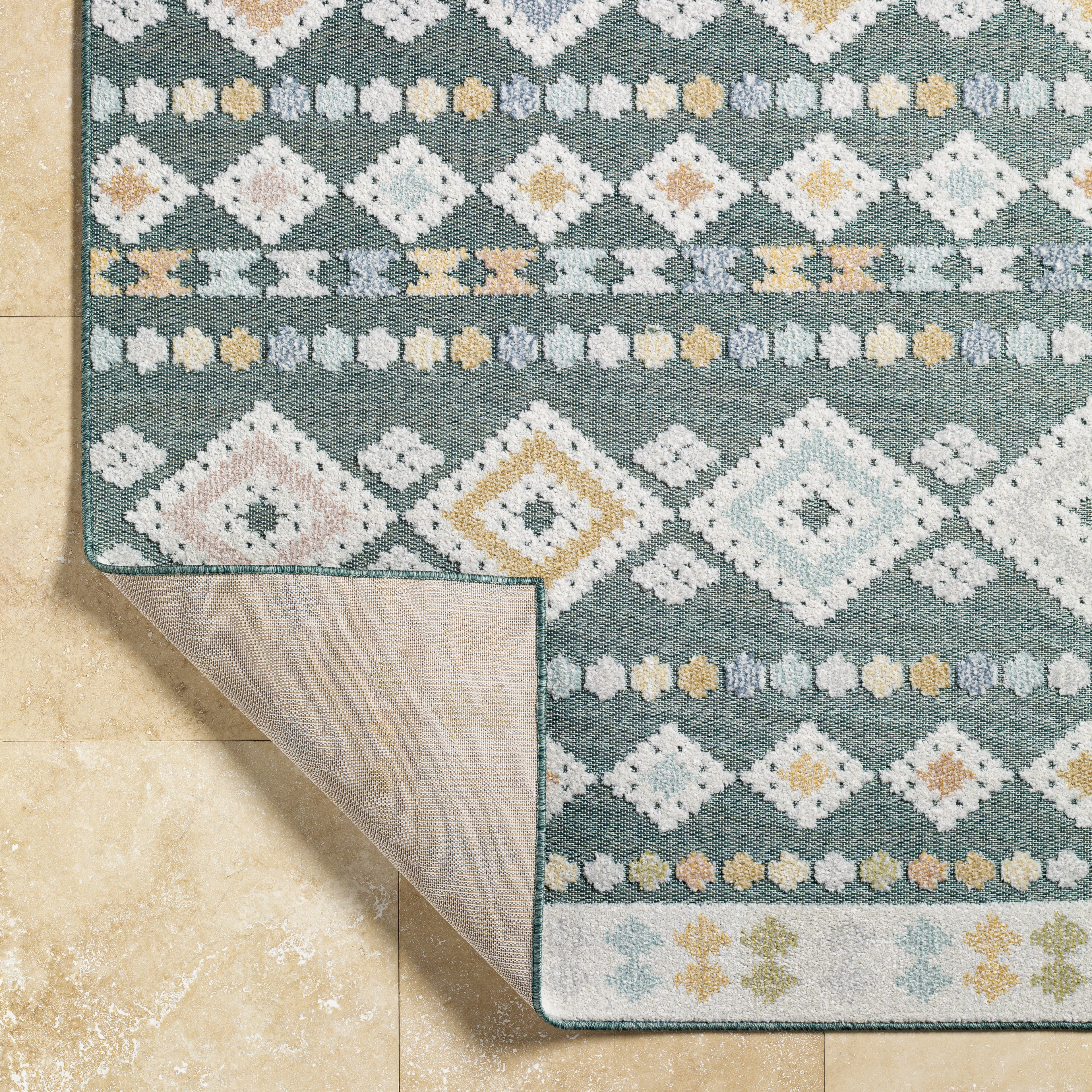 Lakeside Blue Outdoor 7'10" x 10' Machine Woven Rug - Image 4