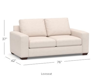 Big Sur Square Arm Upholstered Grand Sofa 2-Seater, Down Blend Wrapped Cushions, Performance Heathered Basketweave Dove - Image 5